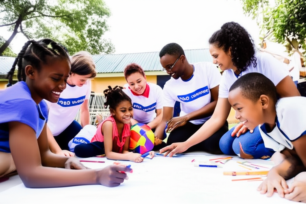 WITH YOU volunteers working with children